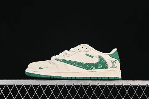 All categories Air Jordan Jordan series basketball shoes Air Jordan 1 Low High-end customized low-top sneakers Travis Scott x Fragment Design x Air Jordan 1 Low OG SP AJ1 Joe 1 LV joint beige flower hook low-top cultural casual sneakers XS2024-064
